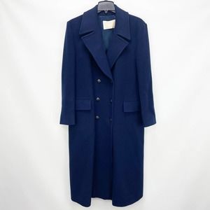 Pendleton Womens Vintage Overcoat Size 14 Blue Double Breasted Full Length EUC